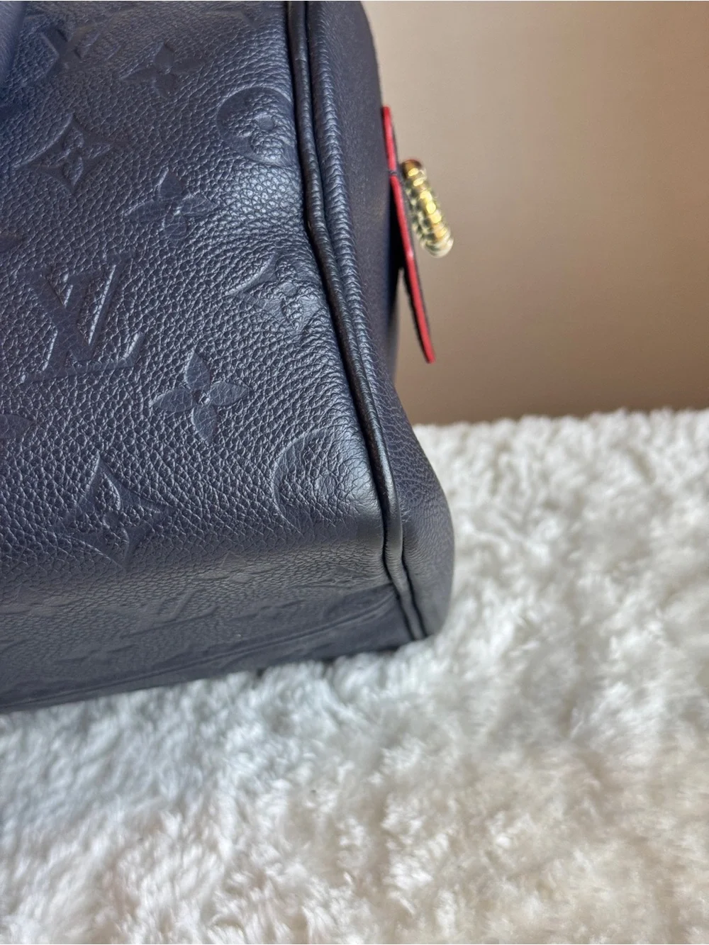Louis Vuitton Speedy 25 Empreinte Navy Bleu  Crossbody Satchel